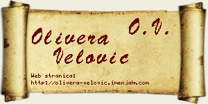 Olivera Velović vizit kartica